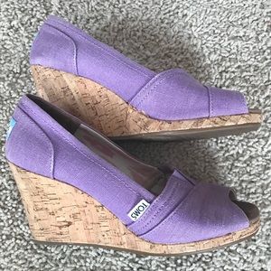 Purple canvas wedge Toms